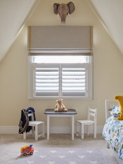 Roman blind with inset braid