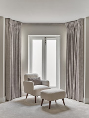 Curtains in bay French window