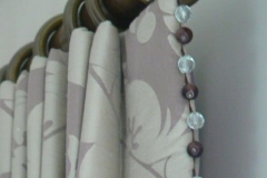Beaded edge curtains from pole