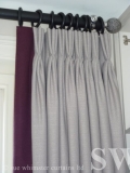 triple pleat curtains with trim