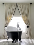 0bathroom curtains from pole with holdbacks