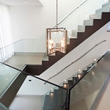 Electric curtains on stairway