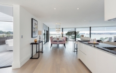 Electric roller blinds in living room