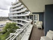 Balcony overlooking the Thames at Chelsea Harbour