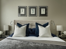 Headboard with cushions on bed