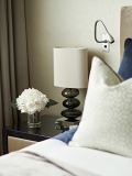 Bedside table and light