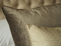 closeup of bedroom cushions