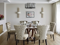 Dinning Room with curtains from recess