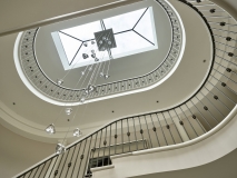 Stairs with chandelier