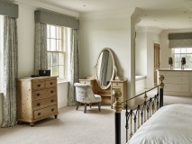 Bedroom curtains and blind
