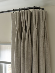Double pleat Linen curtains from Hunter Highland metal pole