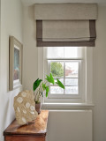 Roman blind with borders from upholstered pelmet