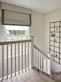 Roman blind with borders from upholstered pelmet