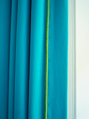 Designers Guild Drillo Turquoise with Designers Guild Varese Apple piping