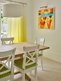 yellow curtains in kitchen