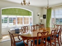 dinning room curtains and roman blind