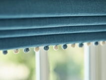 Romo Linara Lake Roman Blind, pom poms