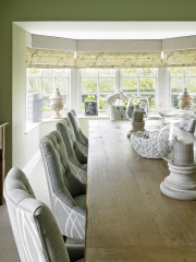 Roman Blinds with pelmet in dining room